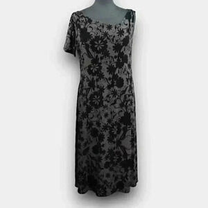 JOCKEY ladies maxi dress‎ one shoulder MEDIUM grey black